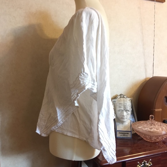 FREE PEOPLE White Poncho Peasant Top Size Small - Picture 6 of 8